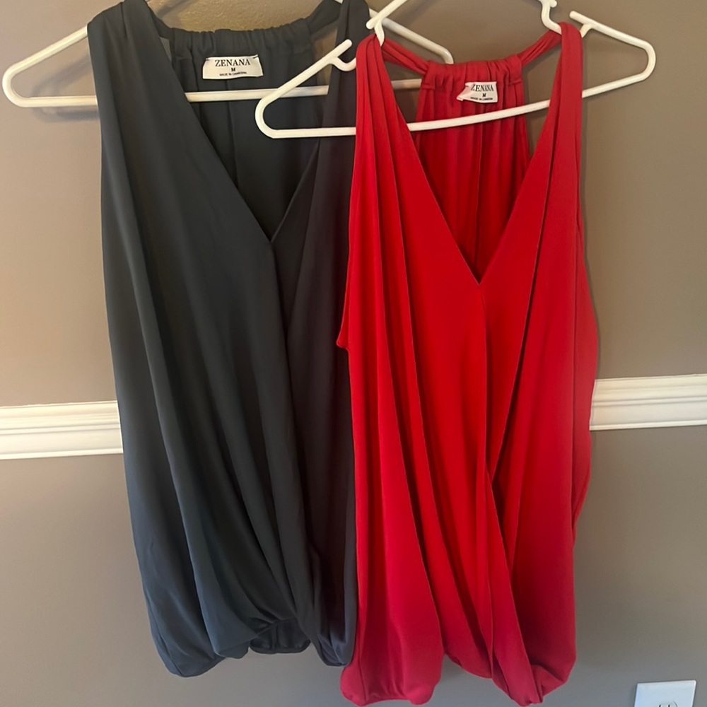 2 Zenana Sleeveless Tops